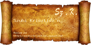 Szuhi Krisztián névjegykártya